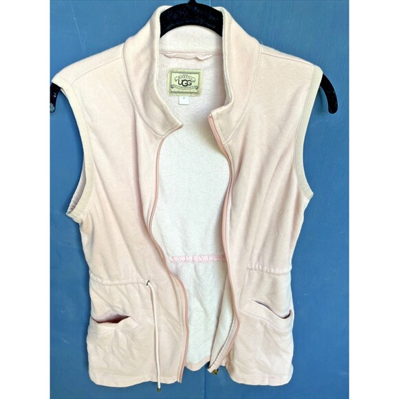 UGG Womens Size Medium Vest Fleece Lined Pink with Elastic waist pockets - Picture 1 of 7